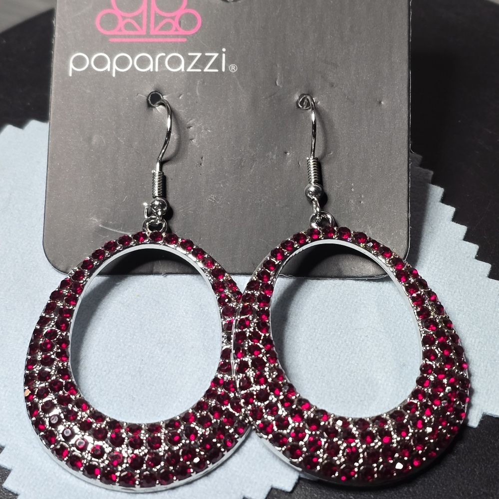 Paparazzi Ruby Red Hoop Earrings
